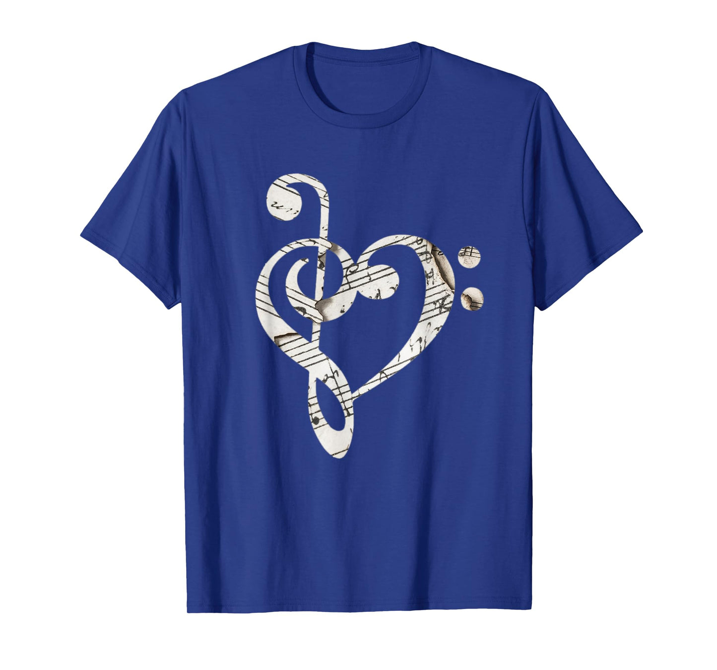 Heart Bass Clef T-Shirt Musical Note Shirt