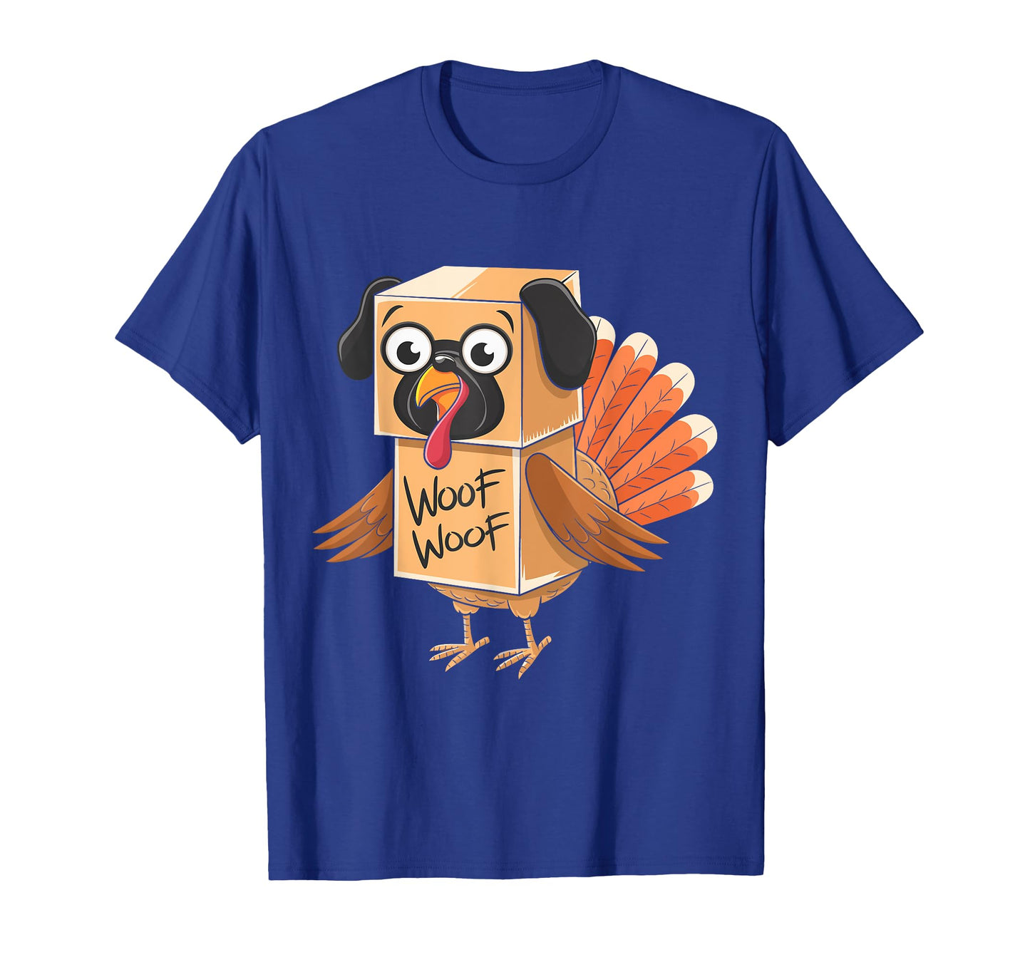 Funny Thanksgiving Turkey Fake Pug Disguise Dog Lovers Men Women Kids T-Shirt