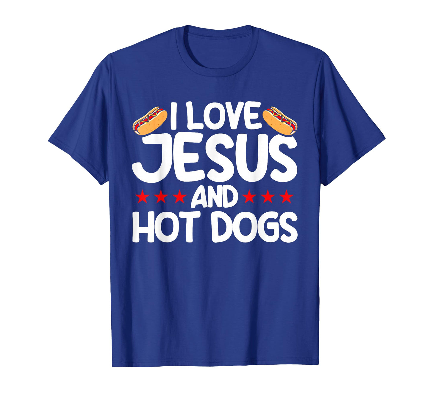 Hot Dog Food Saying I Love Jesus and Hot Dogs T-Shirt