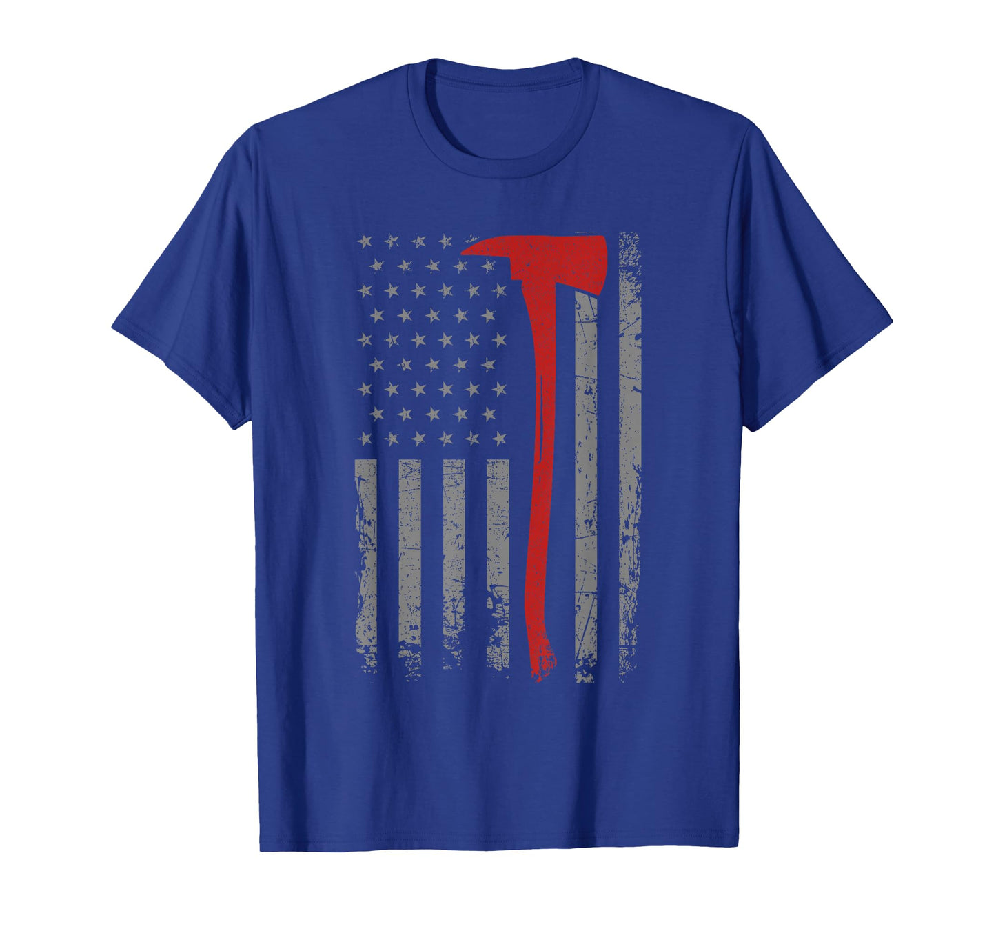 Wildland Firefighter Axe American Flag Thin Red Line Fireman T-Shirt