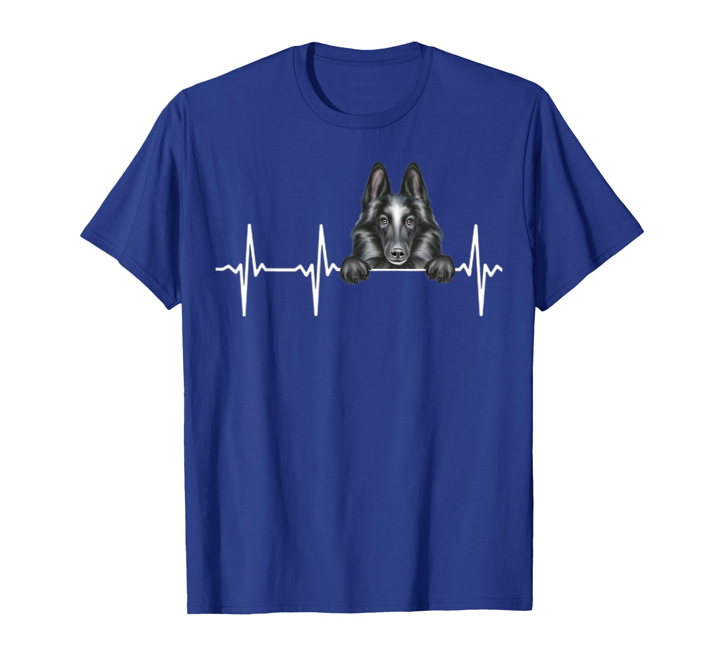 Funny Dog Heartbeat For Belgian Sheepdog Lovers T-Shirt for Men Women Kids