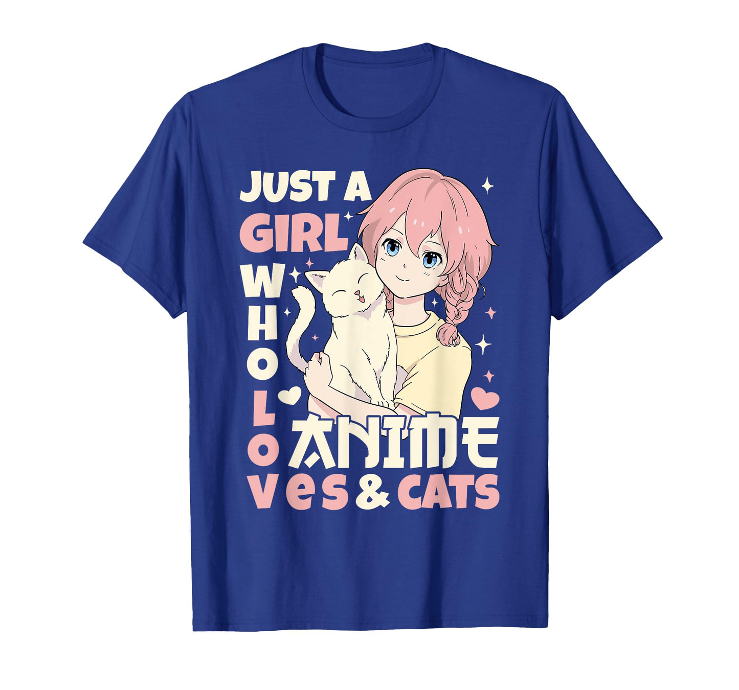 Just A Girl Who Loves Anime & Cats Teen Anime Girl Cat Lover T-Shirt