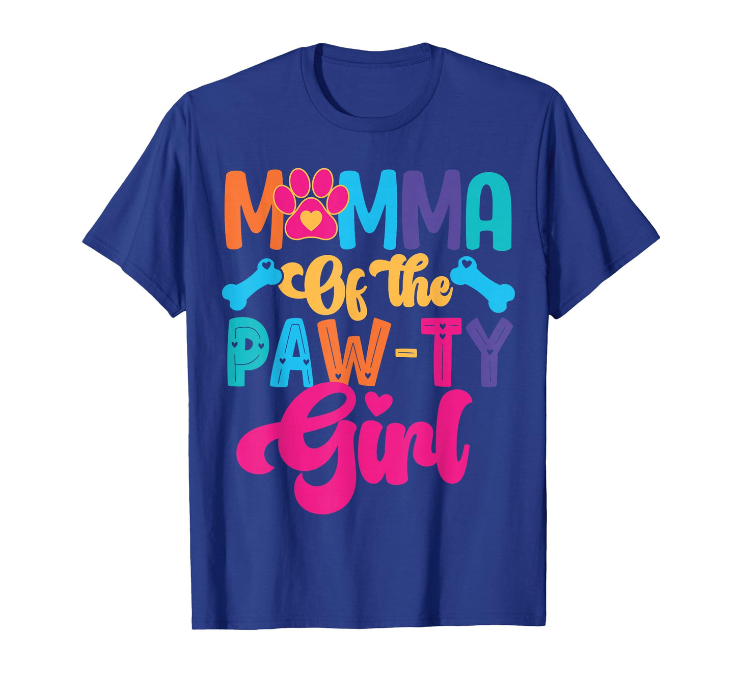 Mamma of The Birthday Girl Dog Paw Family Matching Party T-Shirt