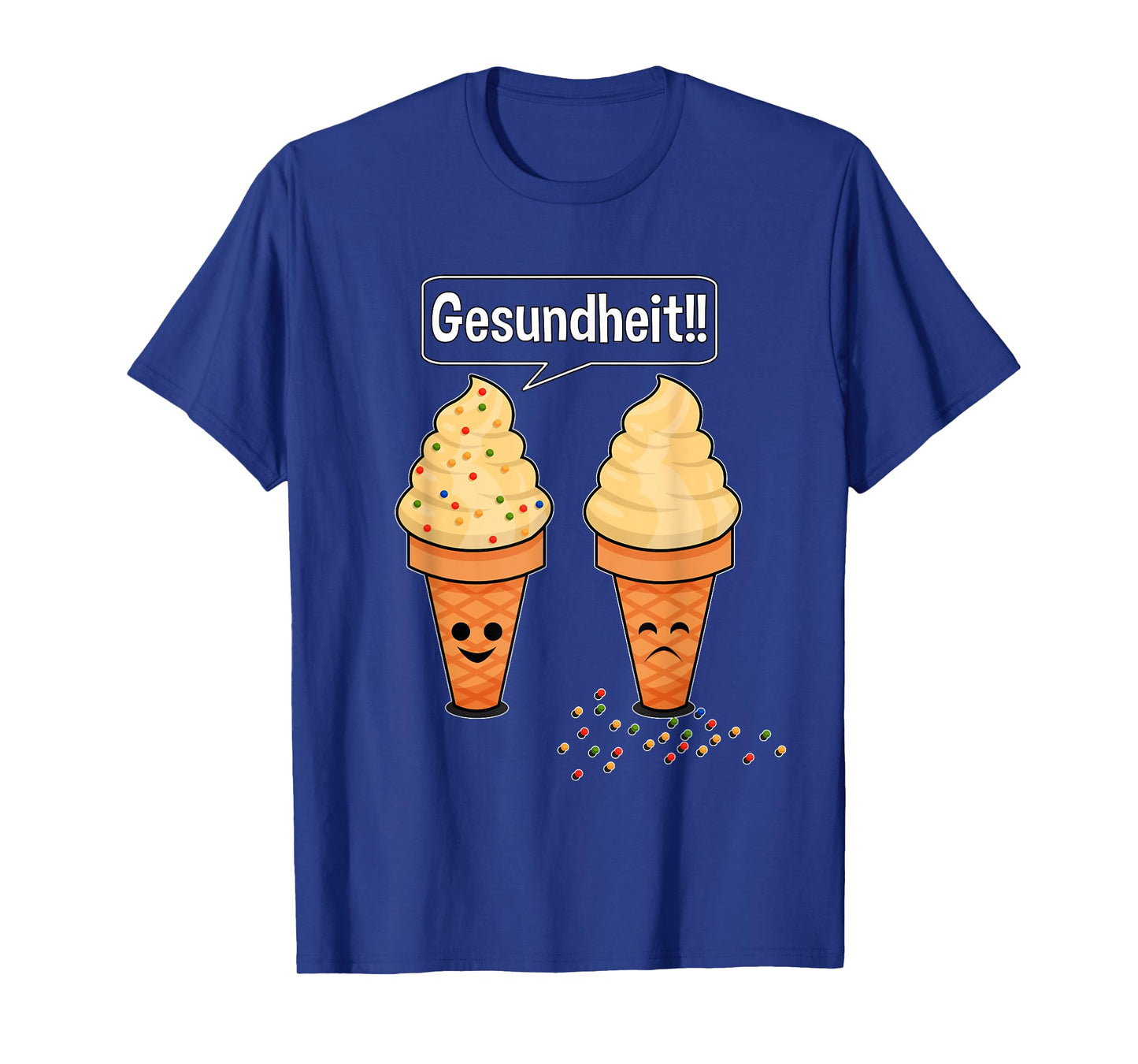 Sprinkle Sneezing Ice Cream Cone Says Gesundheit Funny T-Shirt