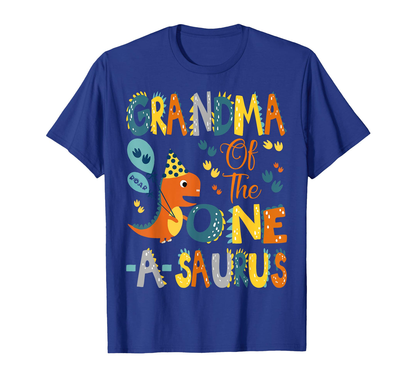 Dinosaur T-Rex 1St Birthday Matching Family Grandma Of The One-A-Saurus 1St Birthday Dinosaur Party Unisex-Adults, Unisex-Kids Black Short Sleeve T-Shirt
