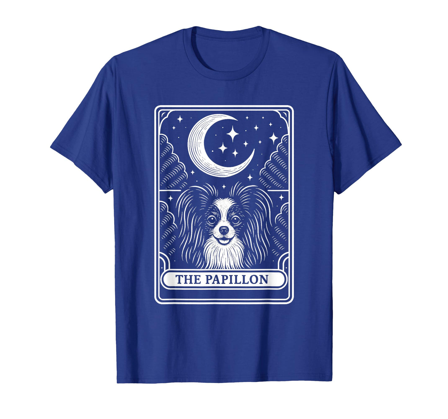 Papillon Dog Mom Tarot Card Vintage Crescent Moon T-Shirt