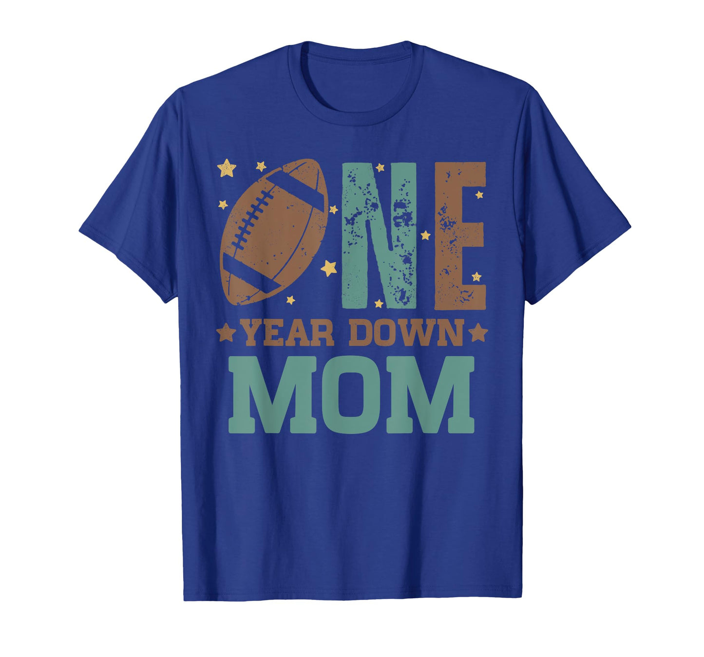 Mom of the 1 Year old Football 1st Year Down Birthday Party T-Shirt