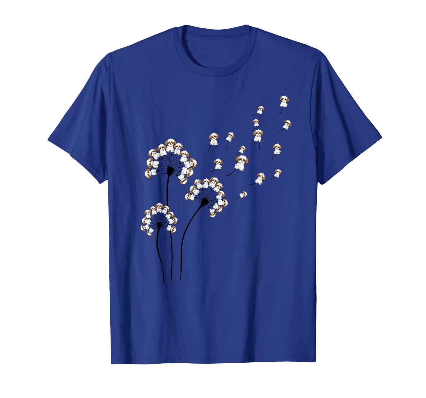 Cute Shih Tzu Flower Fly Dandelion Shirt Funny Dog Lovers T-Shirt