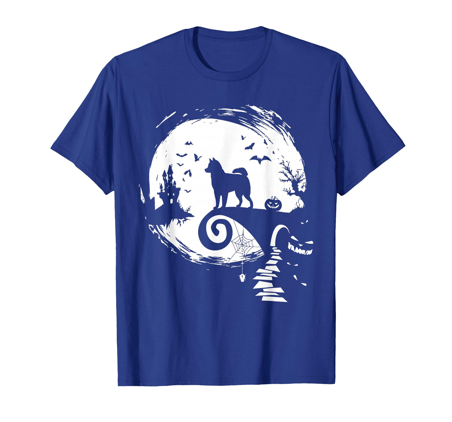 Husky Dog And Moon Halloween Costume Dog Lover Funny T-Shirt