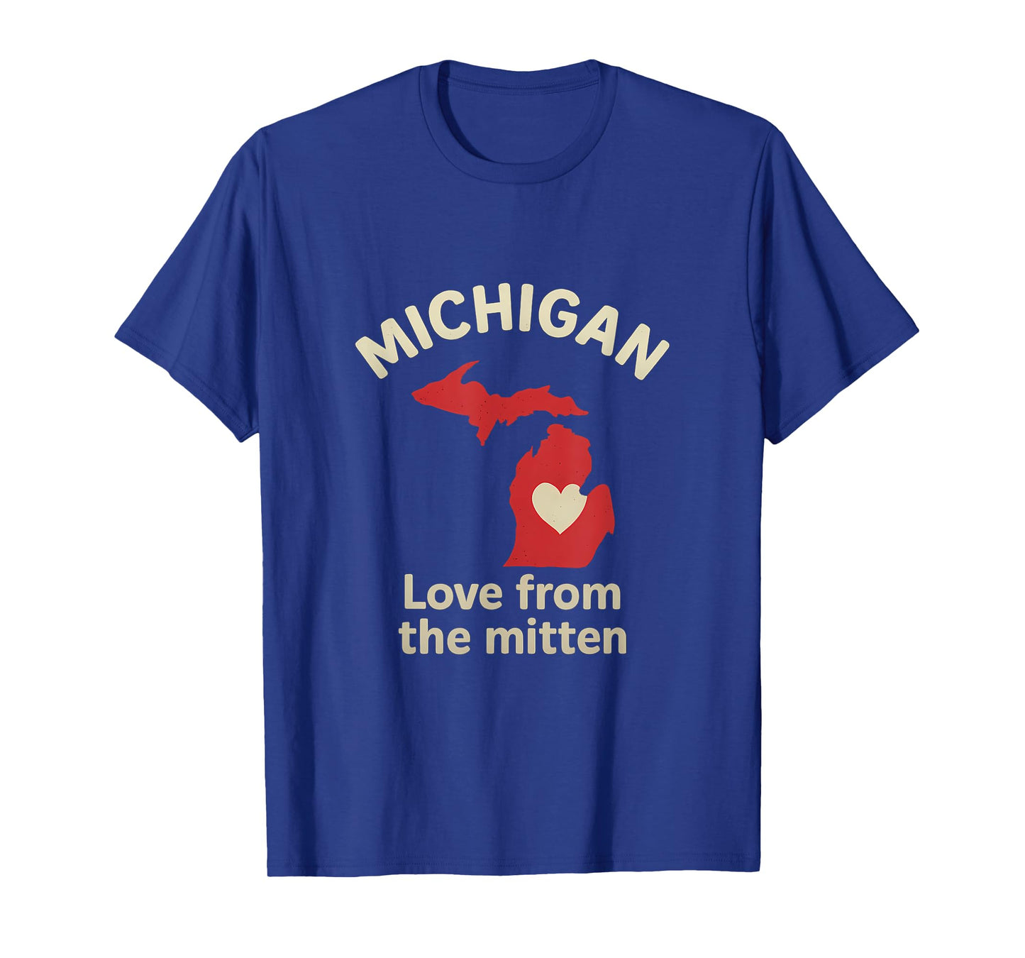 Michigan Mitten Heart State Pride Red Cream T-Shirt