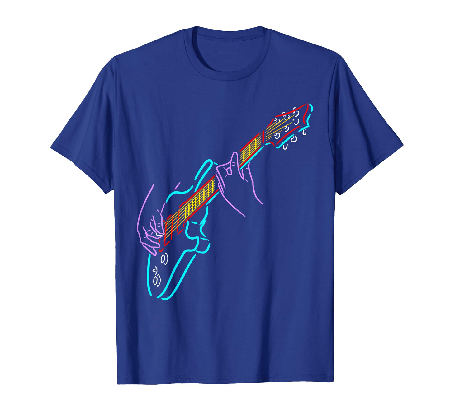 Colorful Bass Guitarist's Hands Rock and Roll Guitar Player T-Shirt