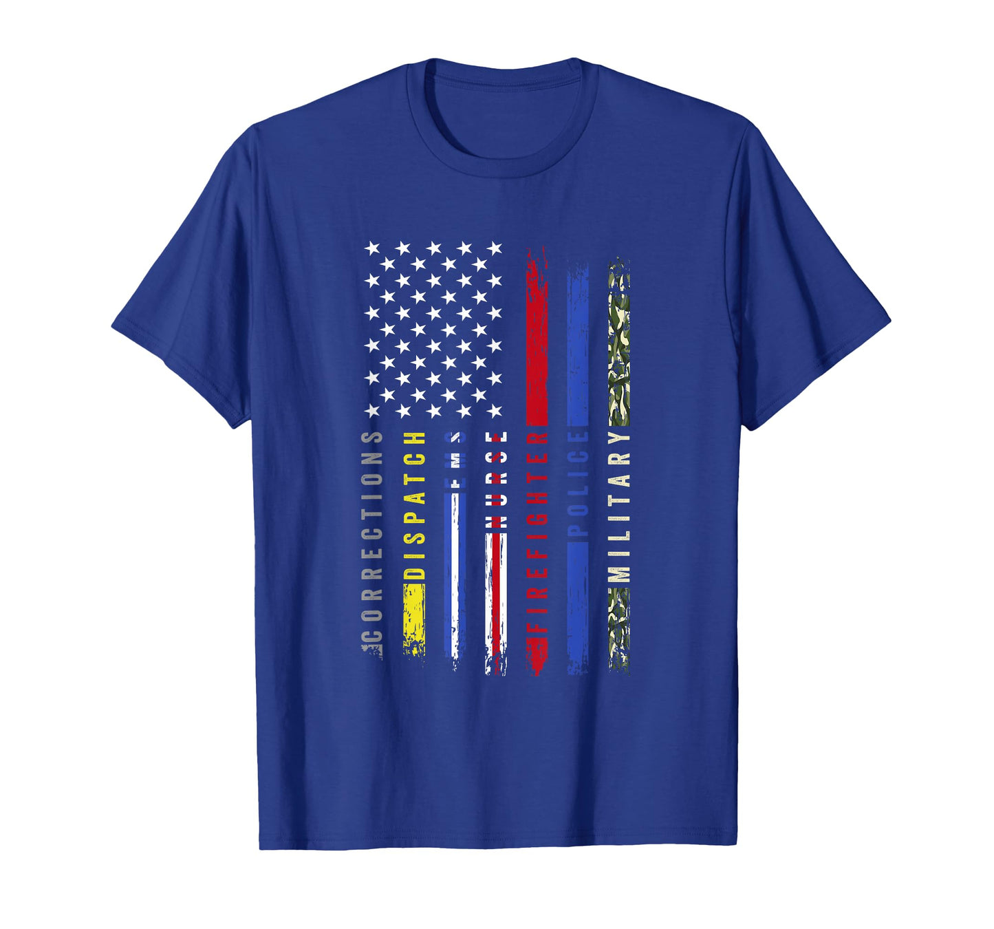 First Responder Hero Flag Nurse EMS Police Fire Brigade Military T-Shirt