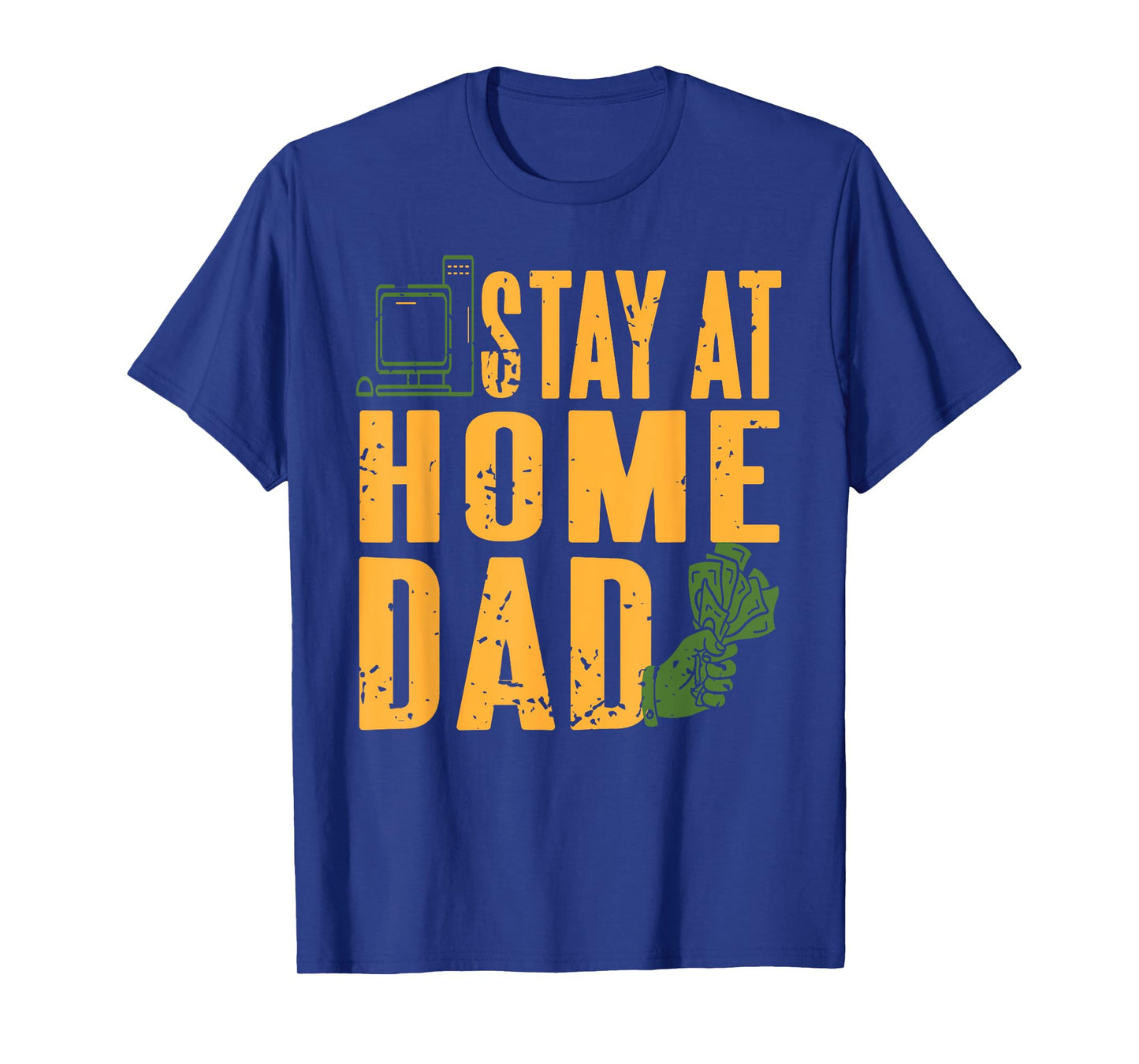 Funny Stay at Home Dad Computer Work and Family Humor T-Shirt