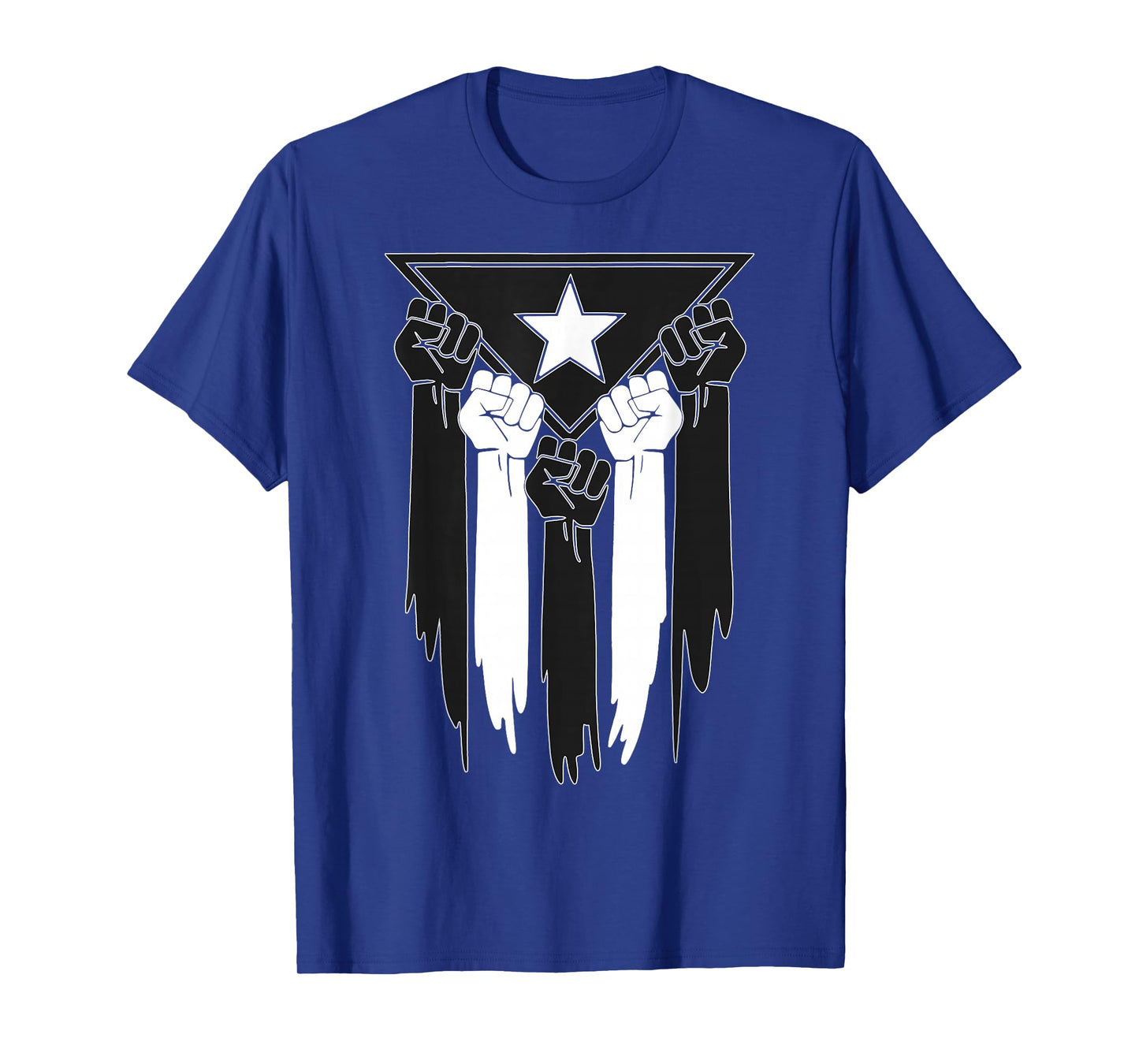 Black And White Puerto Rican Puerto Rico PR Flag Resist Fist T-Shirt