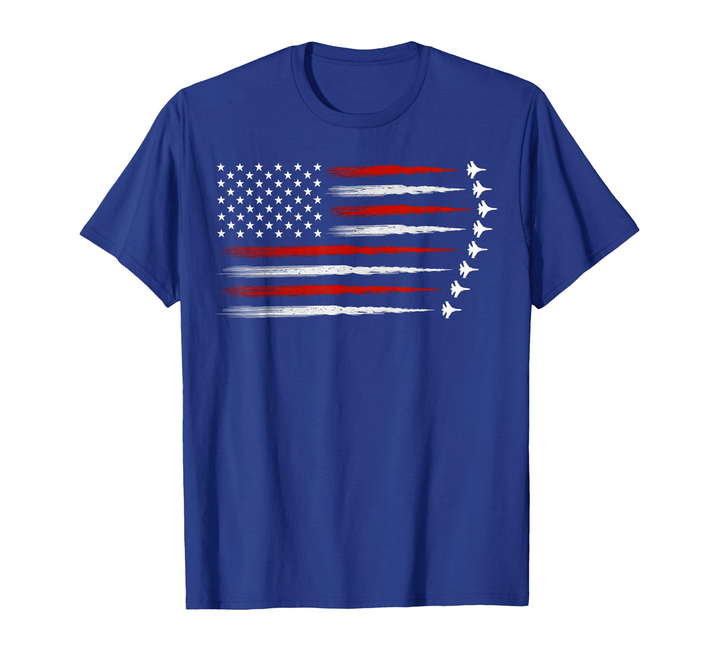American Patriotic Fighter Jets USA Flag Waving 4th of July T-Shirt