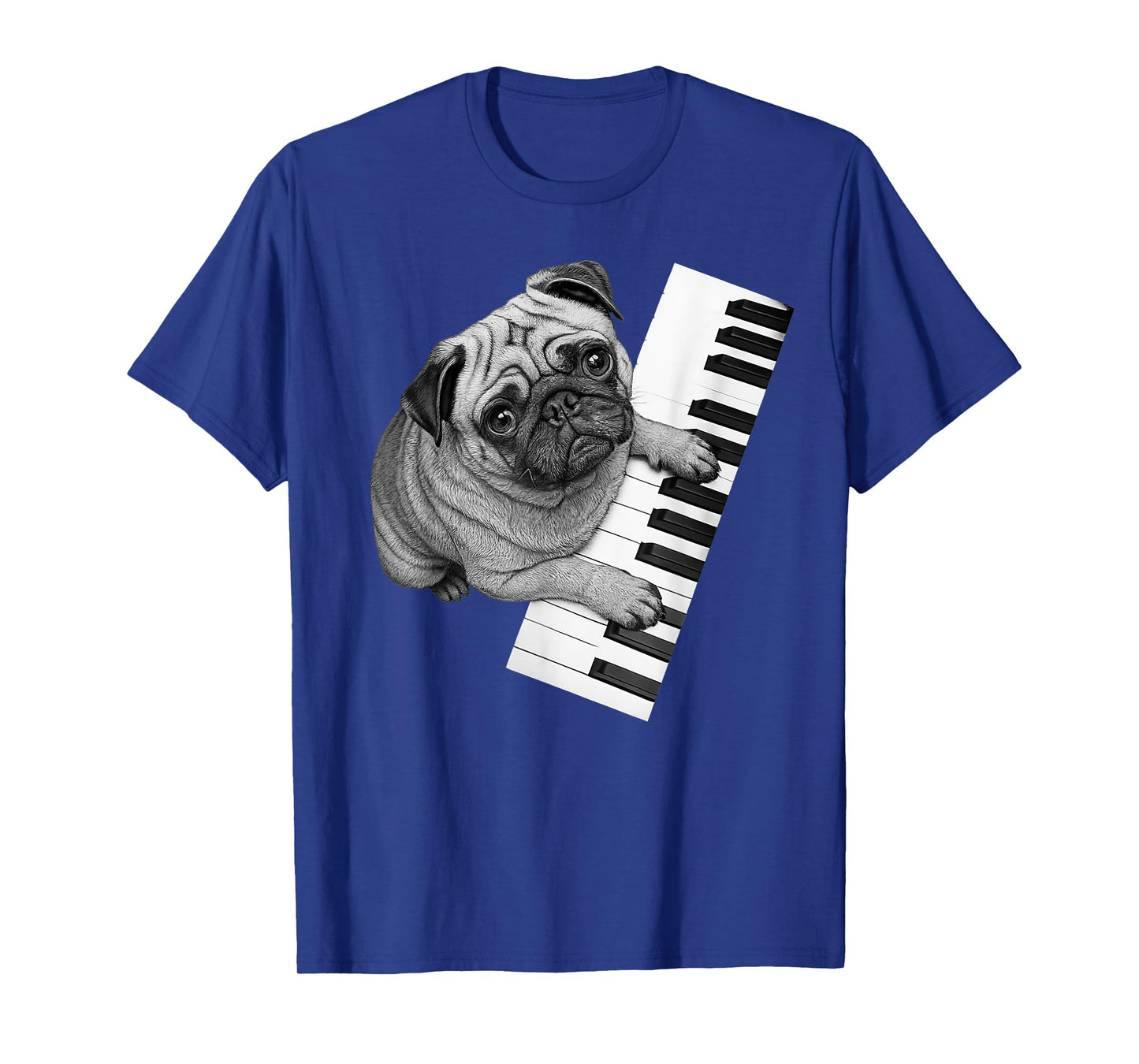 Pug Playing Piano Pianist Dog Lover T-Shirt