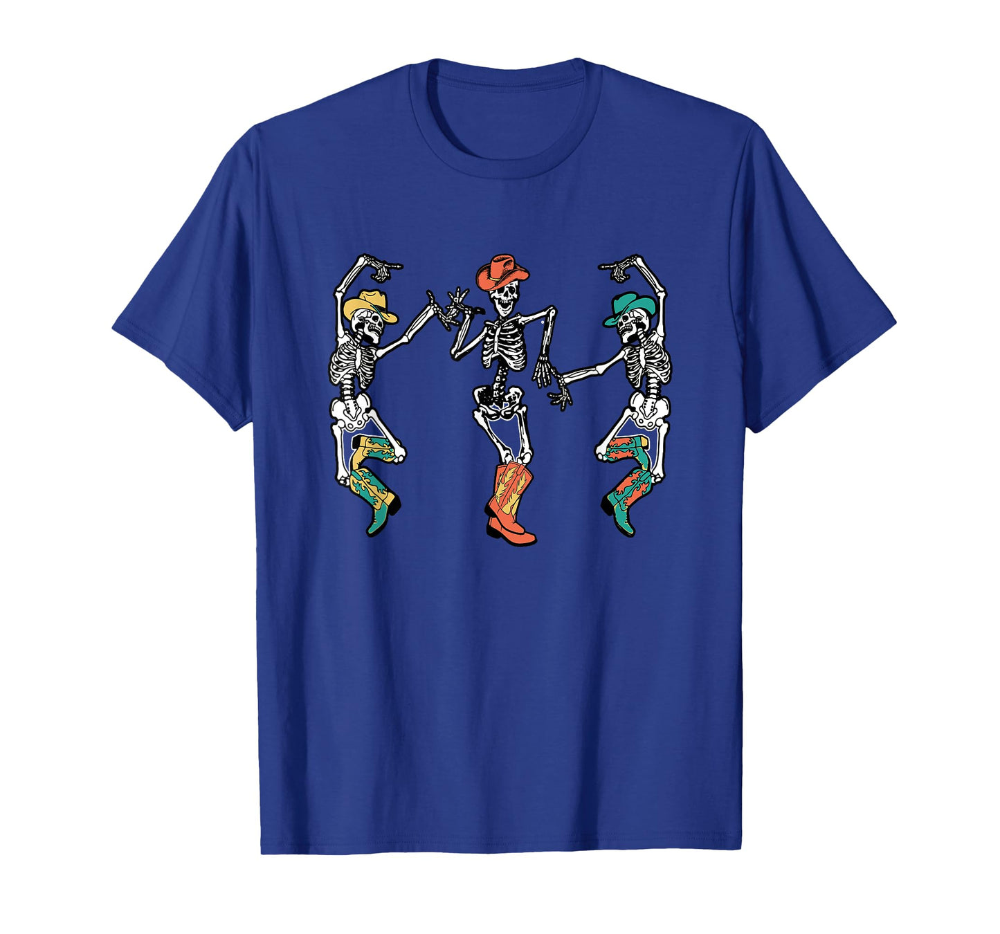 Cowboy Skeleton Cowgirl Dancing Boots Halloween T-Shirt