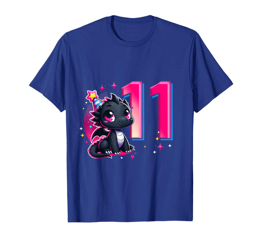 11th Birthday Shirt Dragon Party Birthday Girl Pink 11 Ten T-Shirt