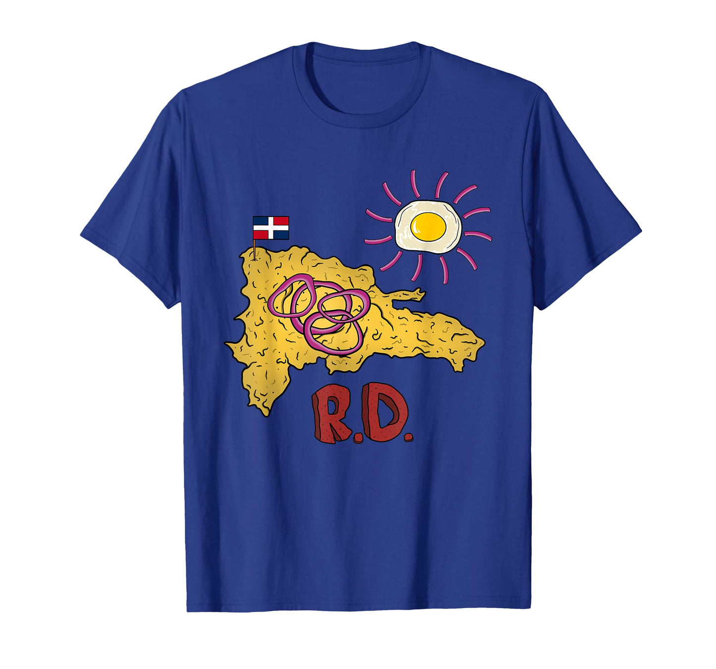 Dominican Republic Favorite Food | Mangú DR Map Egg & Salami T-Shirt