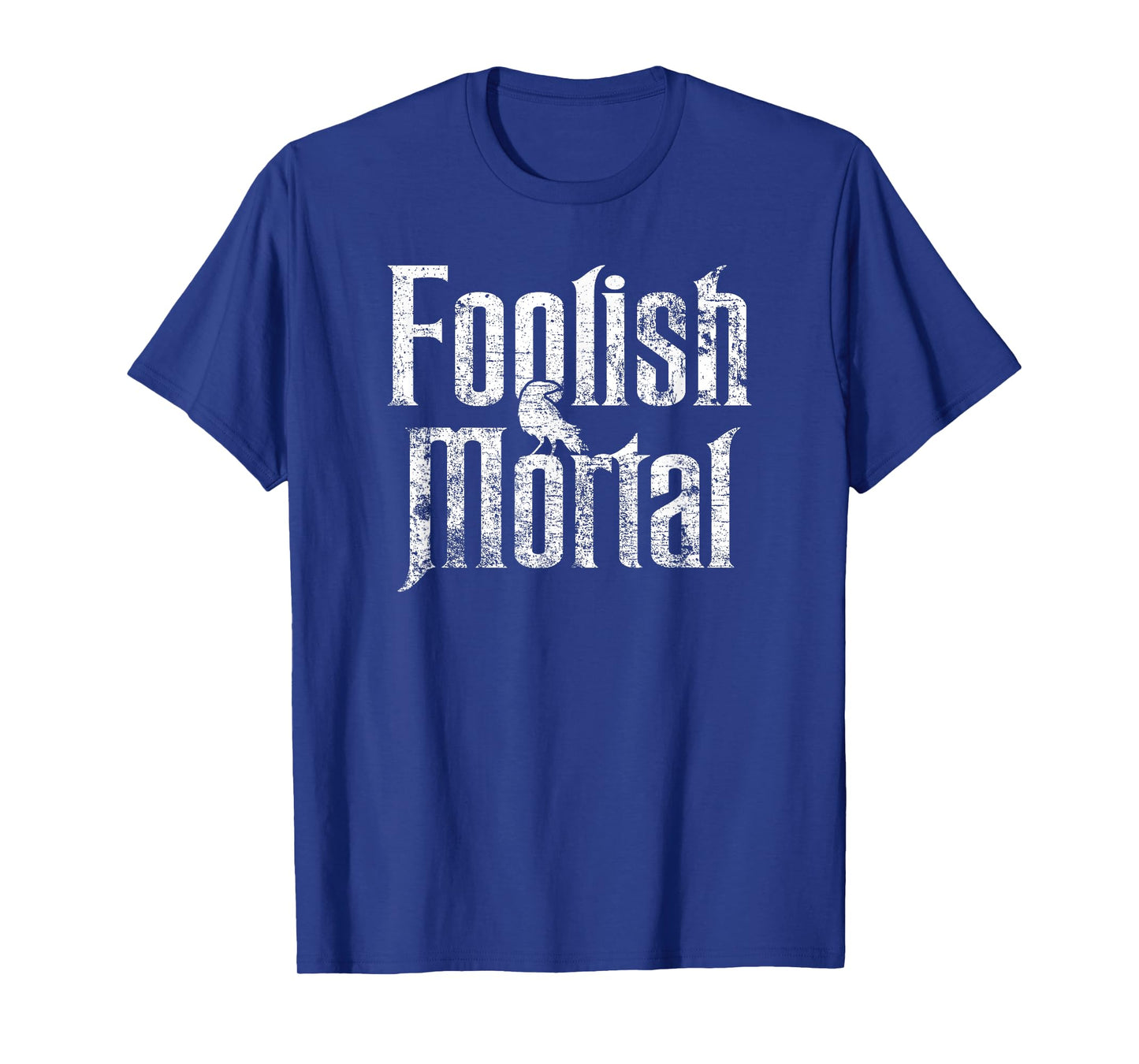 Foolish Mortal Raven White Print T-Shirt