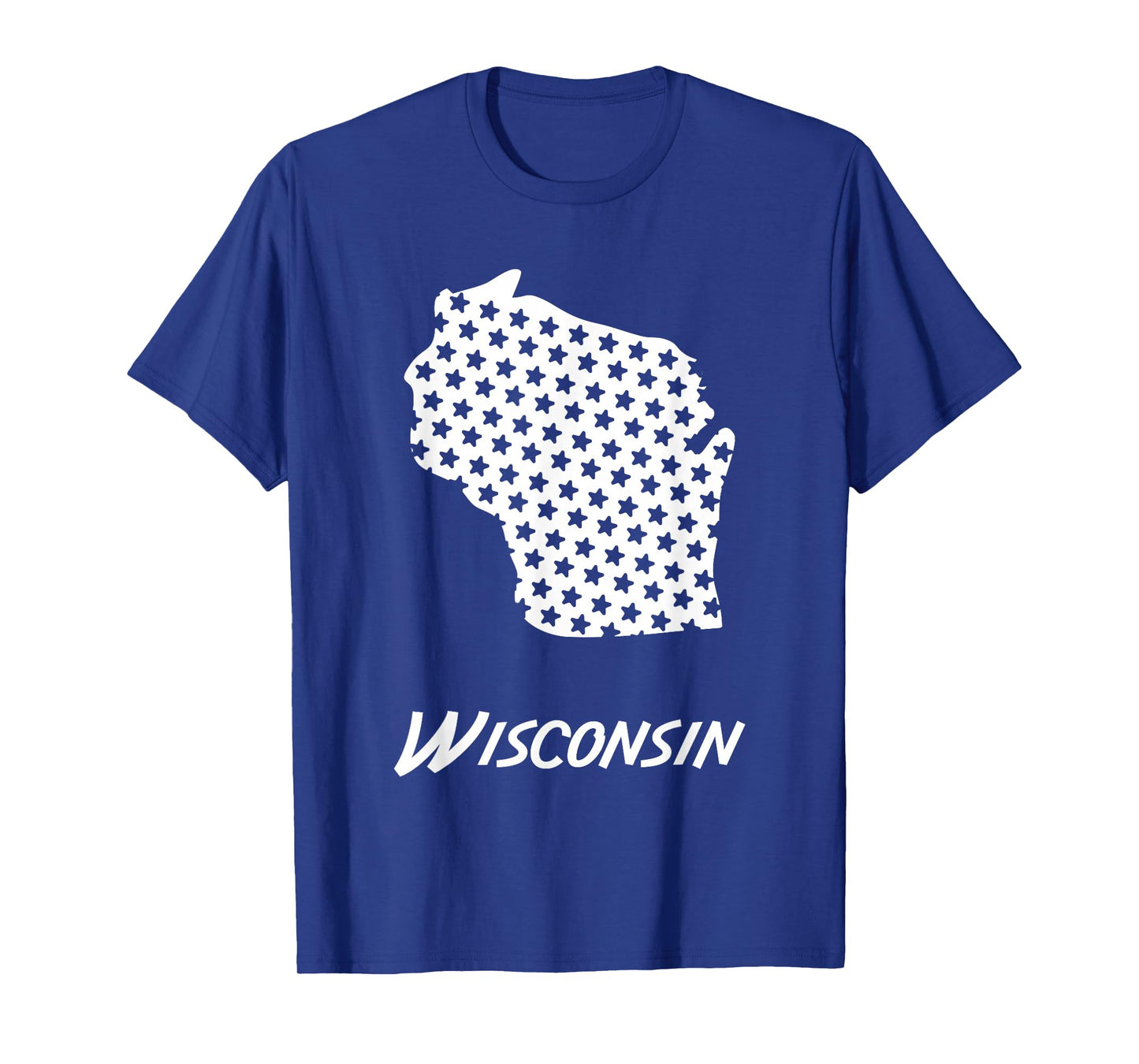 Wisconsin USA State Outline Stars Vintage Retro Design T-Shirt