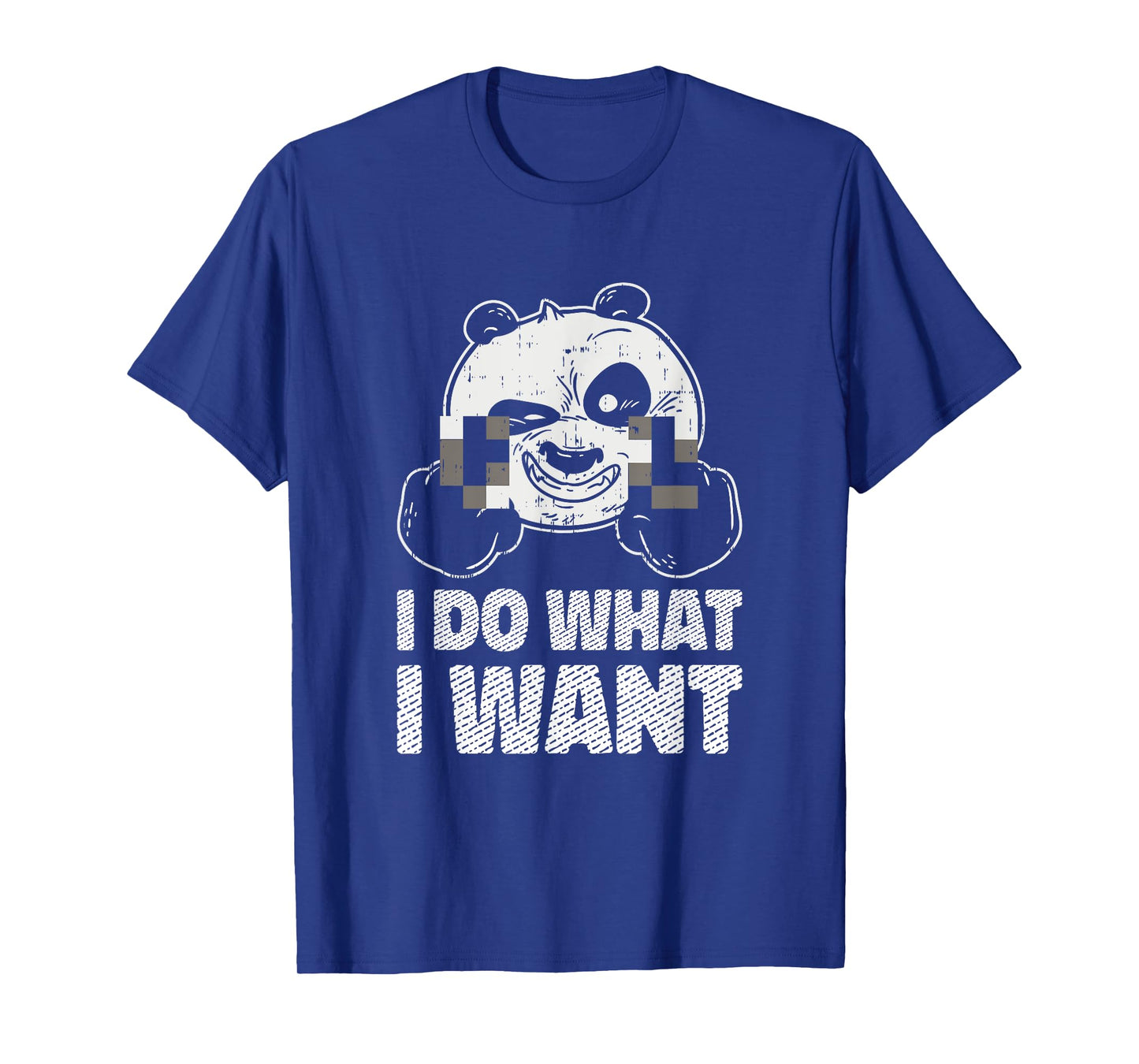 I Do What I Want Sassy Panda Bear Censored Middle Finger Fun T-Shirt