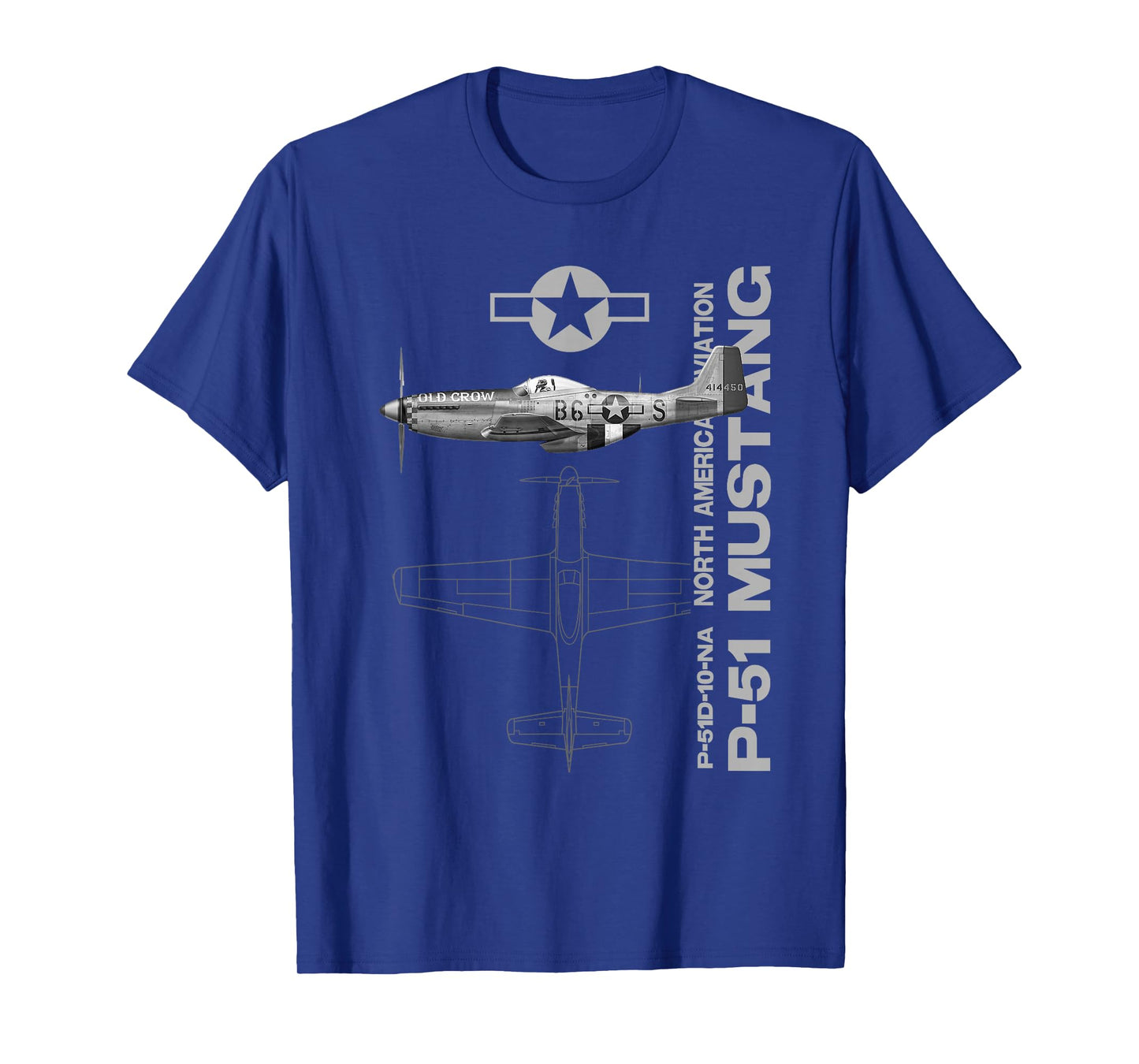 P-51 Mustang WWII Fighter Airplane Profile T-Shirt