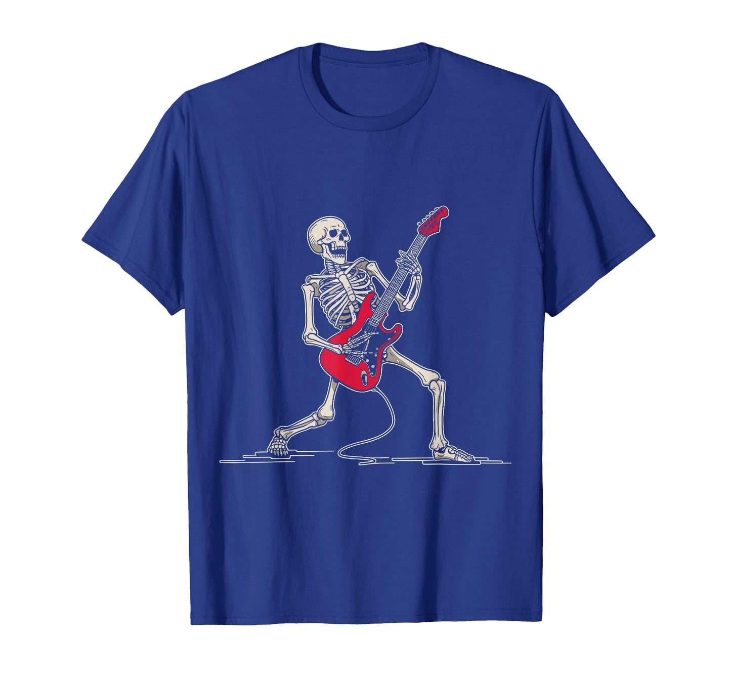 Rocker Skeleton Men Boys Bass Guitar Guitarist Halloween T-Shirt