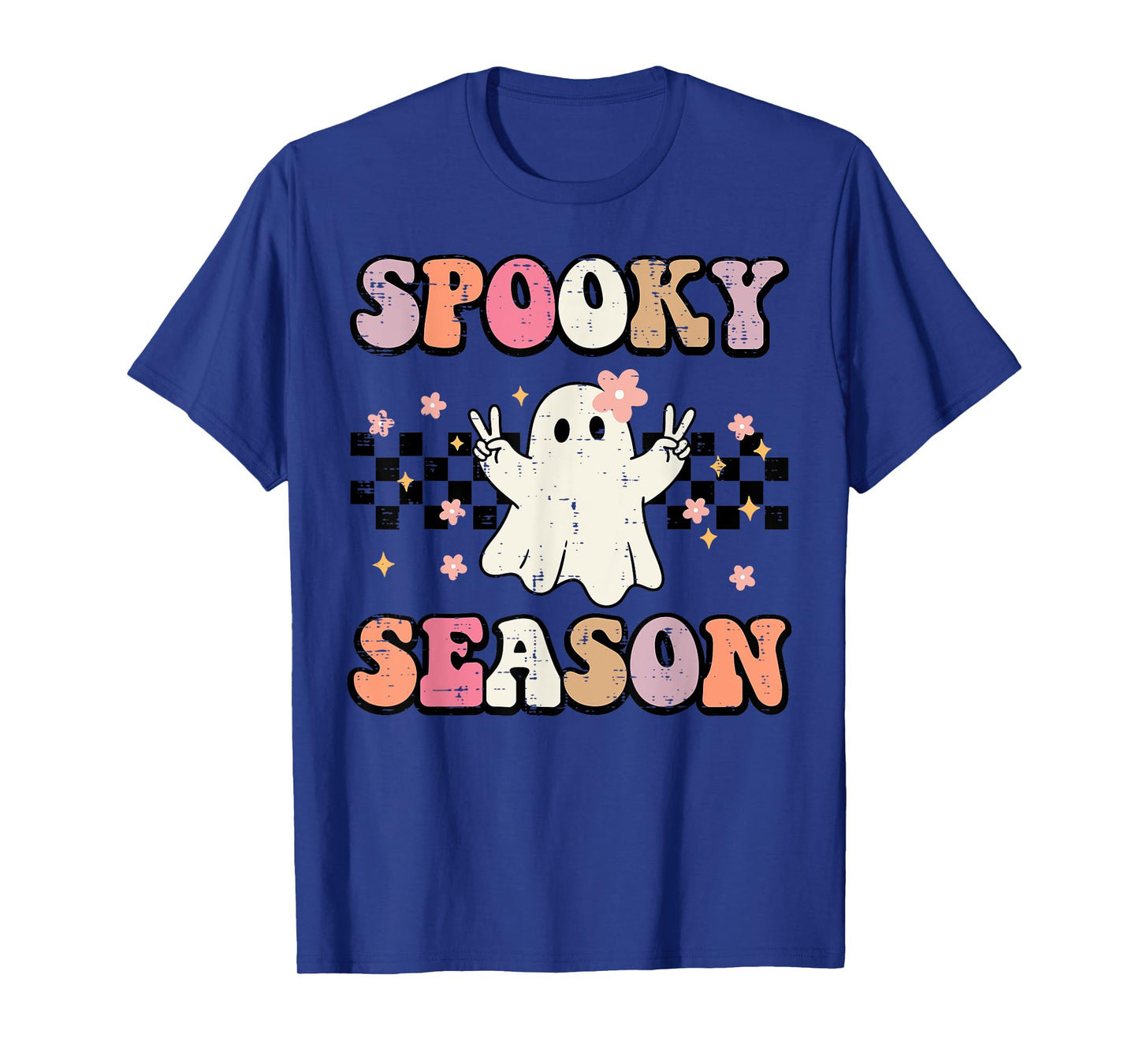 Halloween Spooky Season Ghost Peace Costume Women Girls Kids T-Shirt