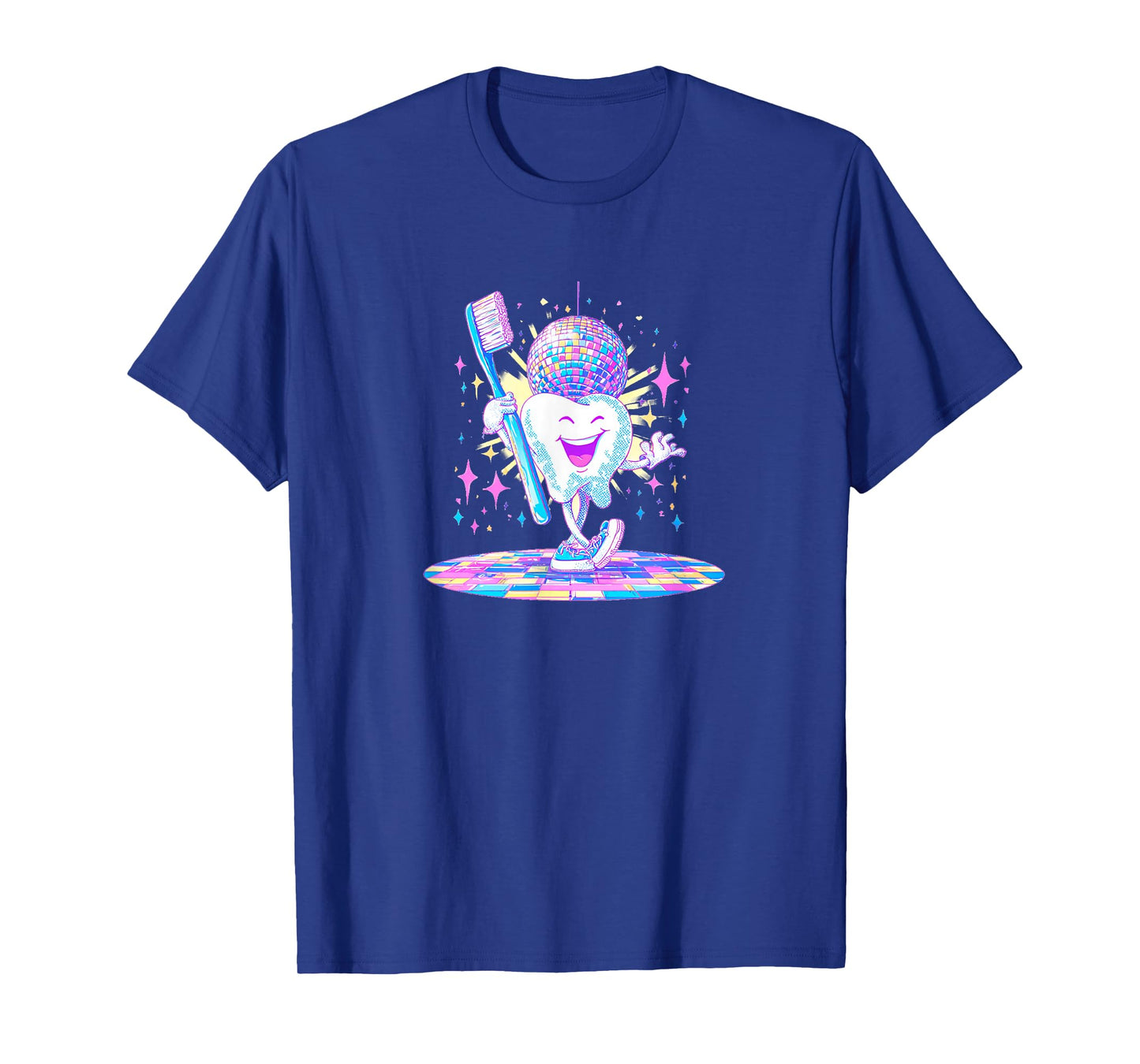 Nice Toothbrush in Retro Disco with Tooth Graphic T-Shirt