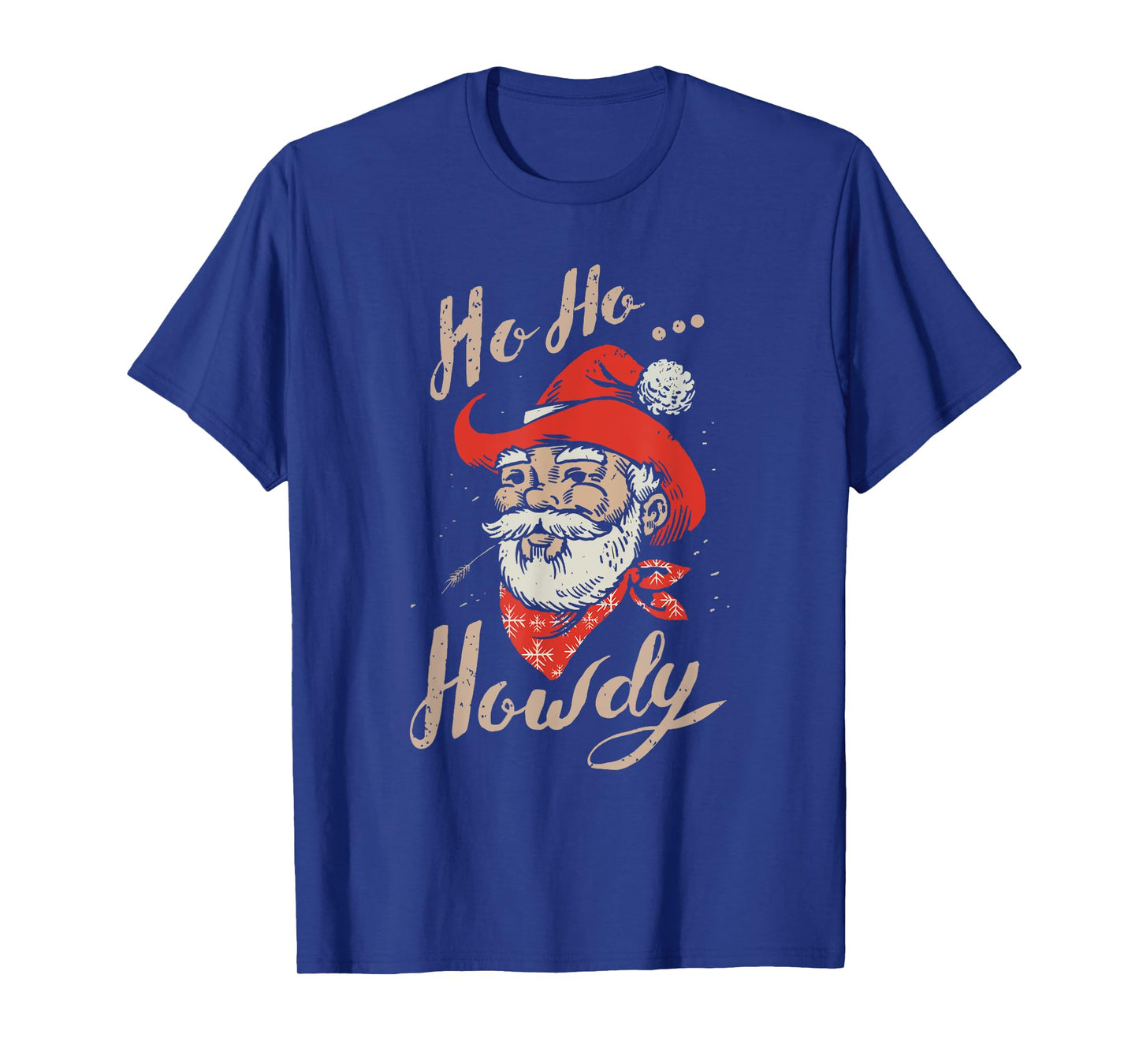 Ho Ho Howdy Ugly Christmas Sweater Style Cowboy Santa T-Shirt