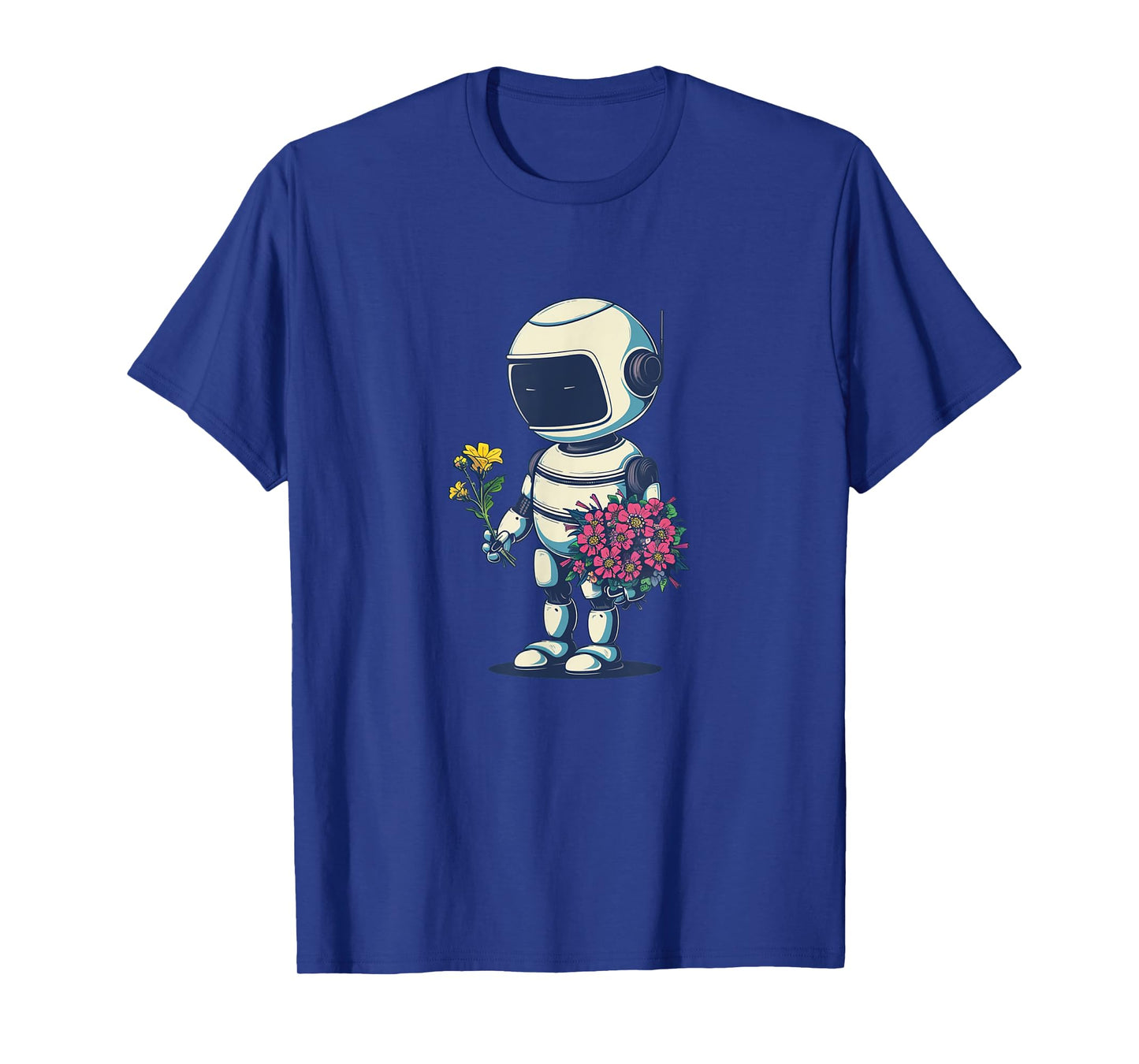 Pretty Robot with Flowers Costume for Man and Woman T-Shirt