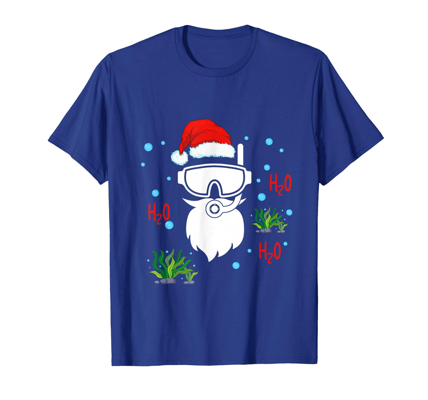 Christmas Diving Santa Face Funny Scuba Diver Dving Lover T-Shirt