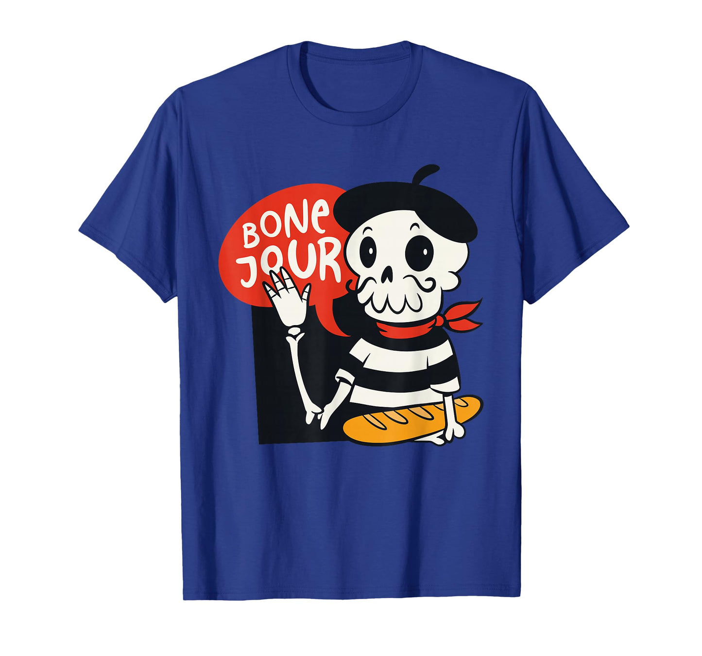 French Halloween Shirt Bone-Jour Shirt Halloween Skeleton T-Shirt