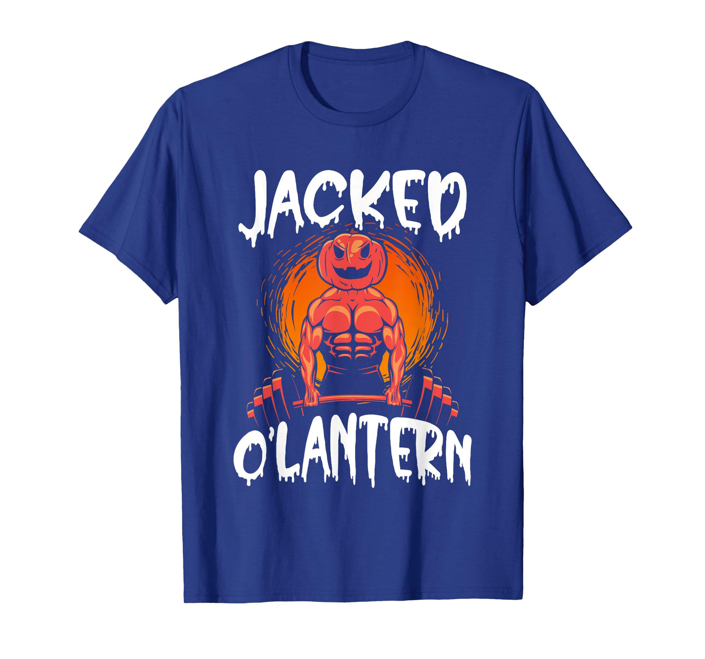 Jacked O Lantern Halloween Weightlifting Muscle Workout T-Shirt