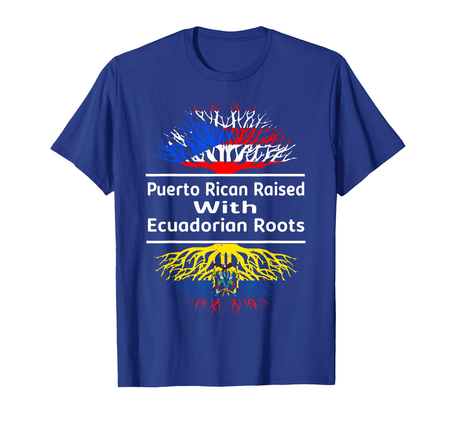 Half Ecuadorian Half Puerto Rican Rico Ecuador Flag Roots T-Shirt