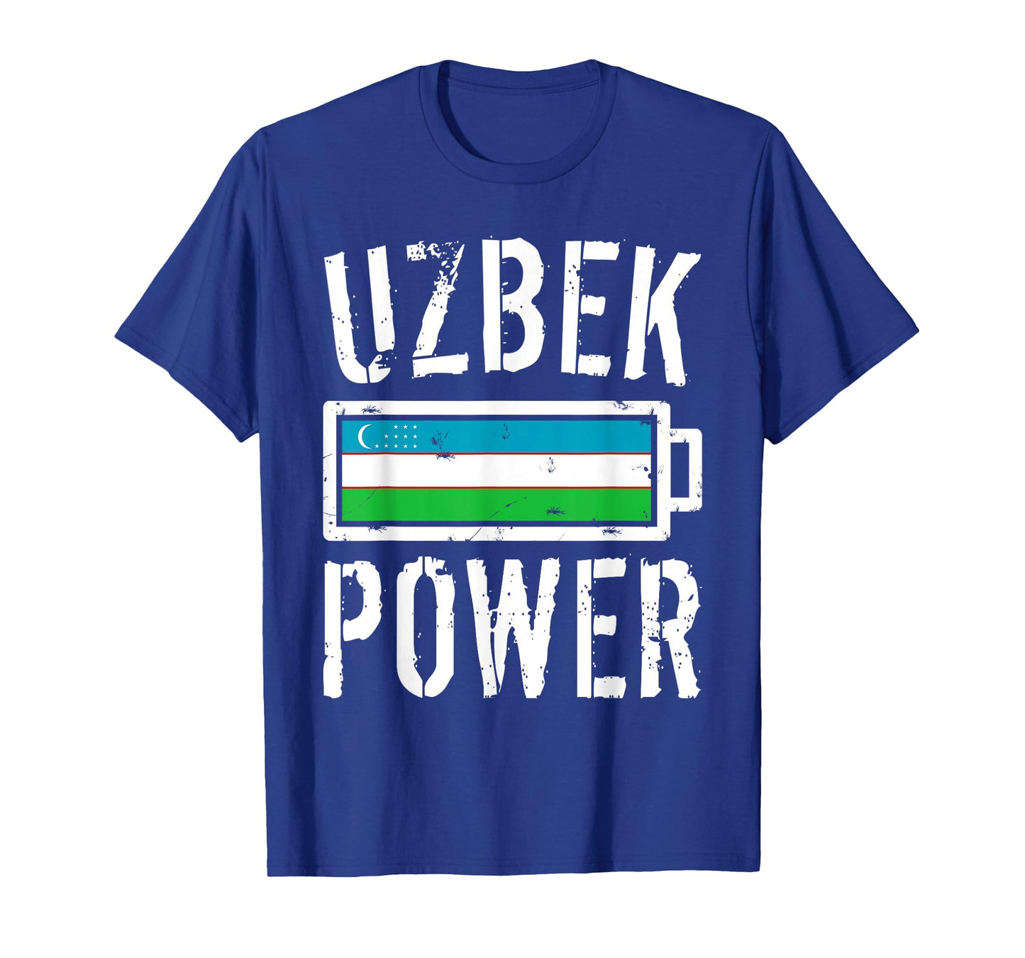 Uzbekistan Flag T-Shirt | Uzbek Power Battery Proud Tee T-Shirt