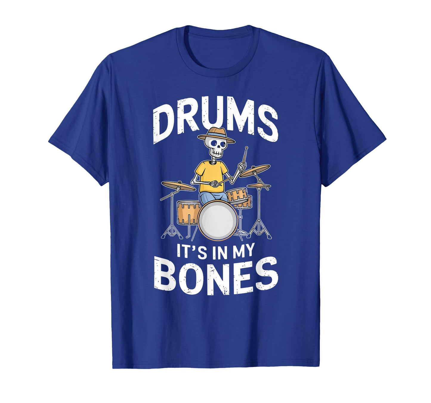Funny Drummer Skeleton Playing Drums T-Shirt