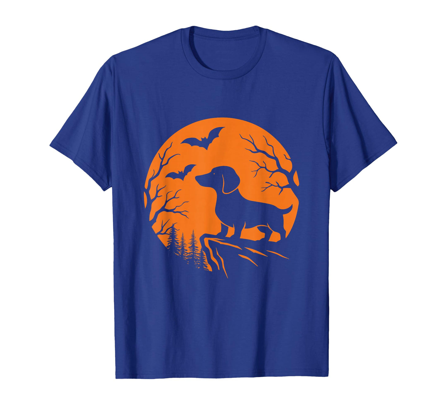 Weiner Dog Moon - Spooky Halloween Dachshund Sausage Dog T-Shirt