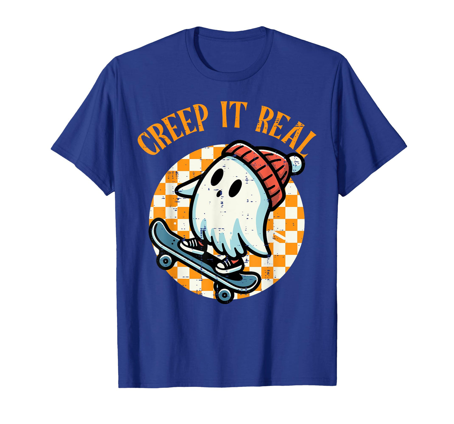 Creep It Real Skater Ghost Halloween Boys Kids Teen Youth T-Shirt