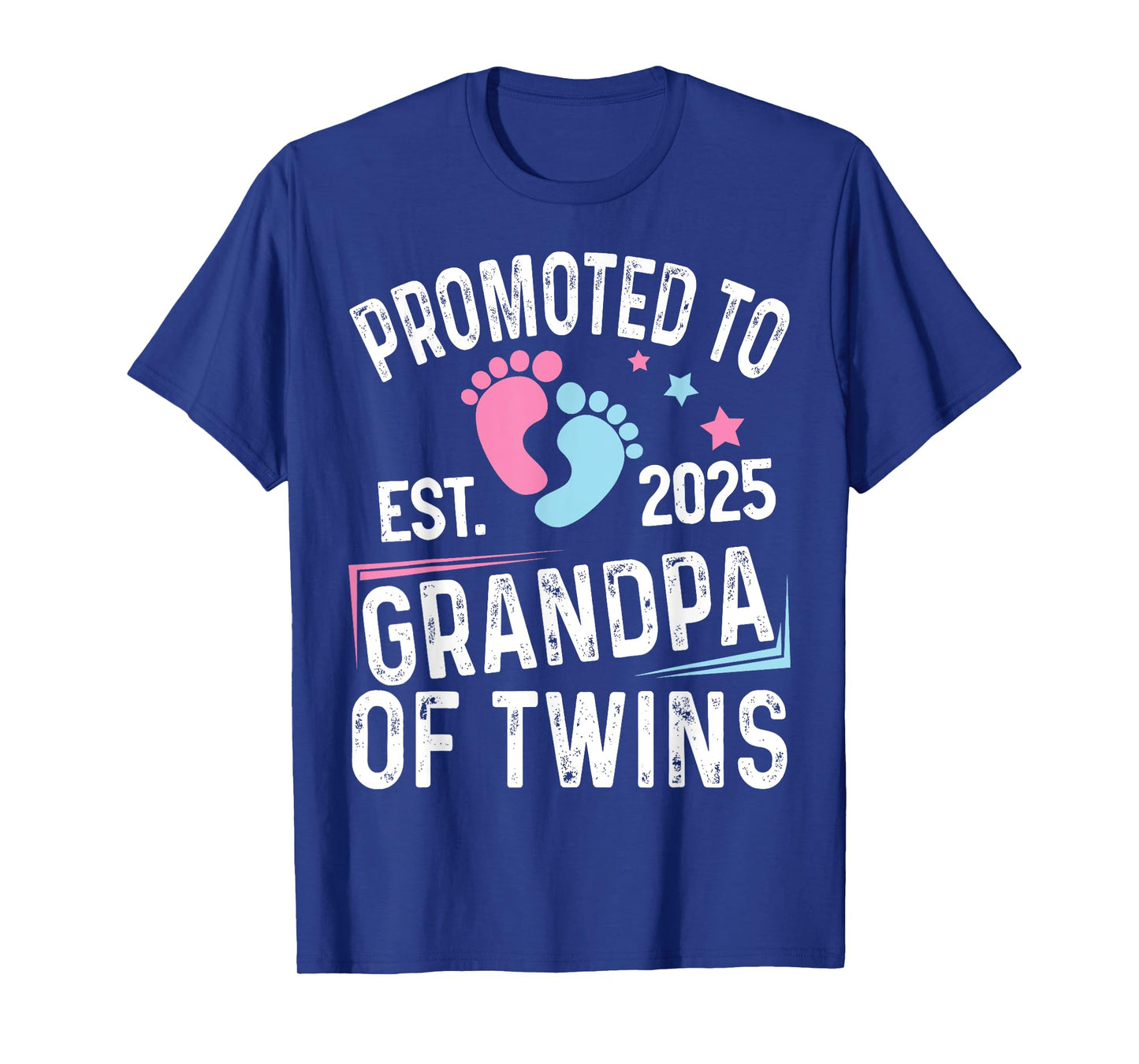 Promoted To Grandpa Of Twins Est 2025 Baby Shower T-Shirt