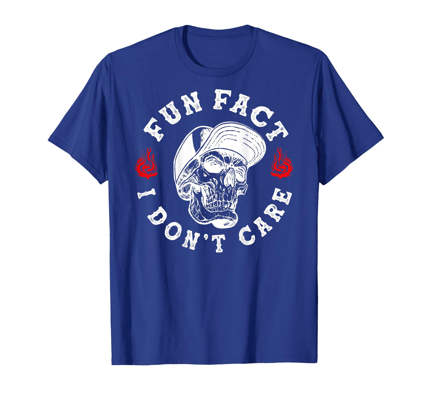 Fun Fact I Don't Care Funny Skeleton Sarcastic (ON BACK) T-Shirt