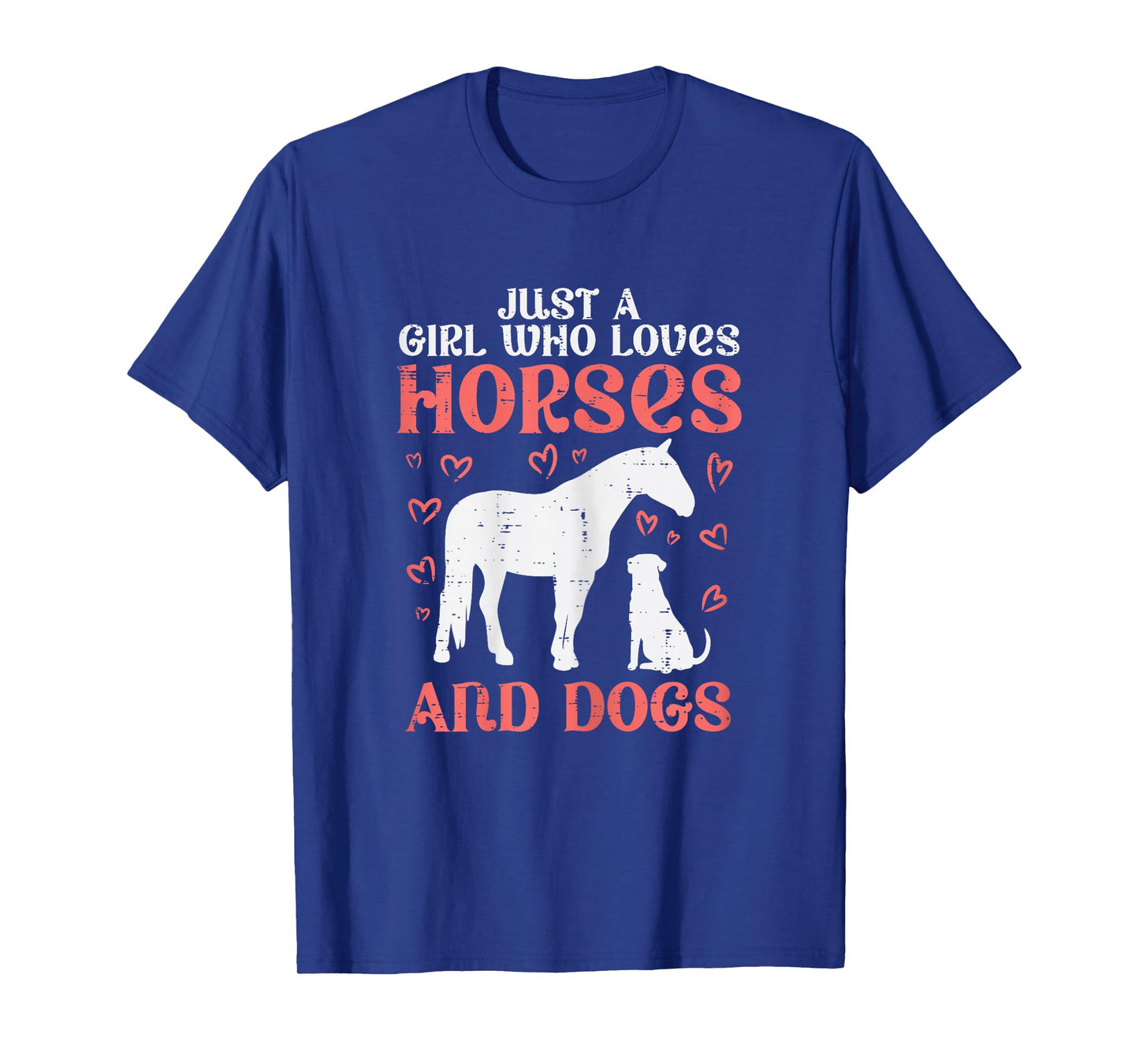 Just A Girl Who Loves Horses Dogs Animal Lover Girls Women T-Shirt