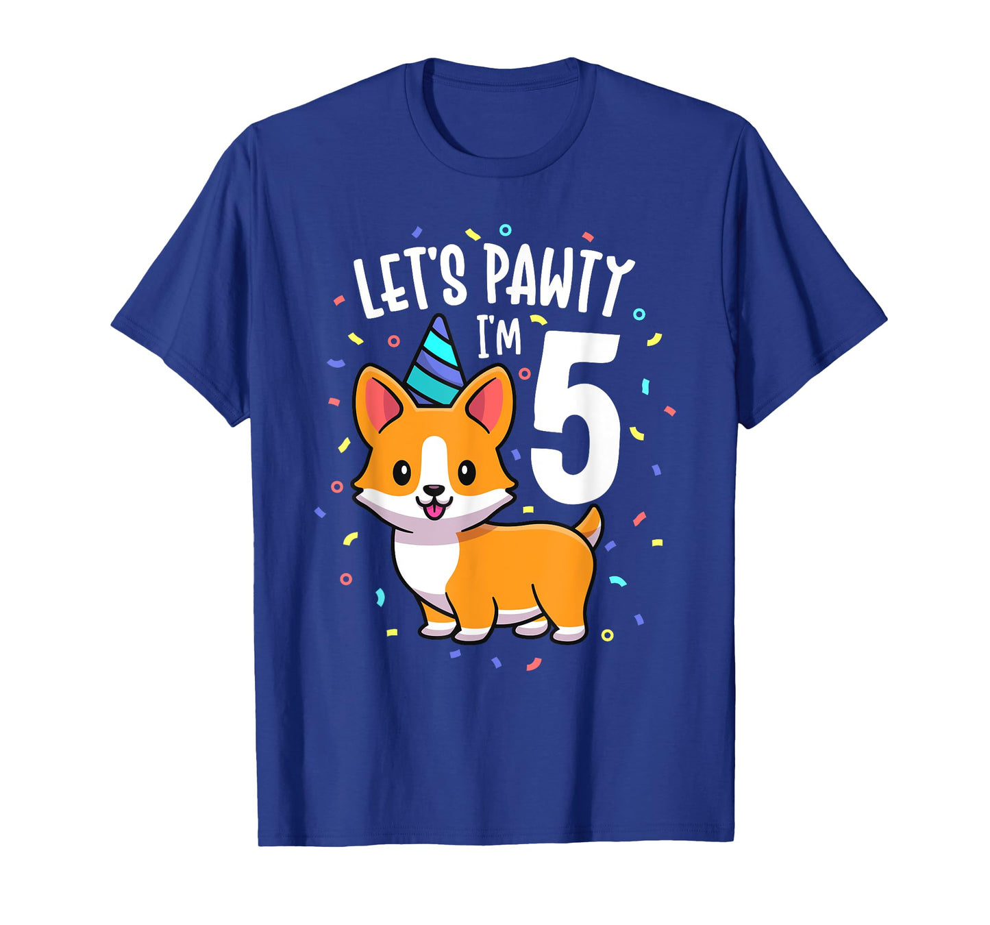5 Years Old Corgi Dog Lover 5th Birthday Party Outfit Kid T-Shirt