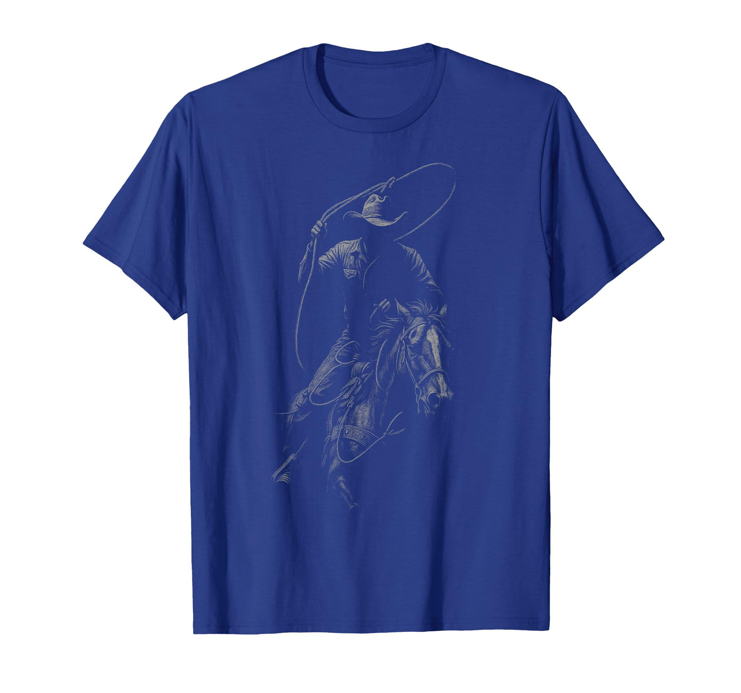 Rodeo Cowboy Lasso Roping Dark Western Horse Rider T-Shirt