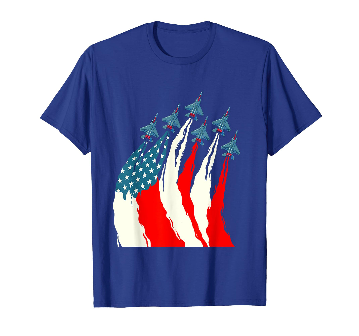 Patriotic USA Flag Fighter Jets - Airline Pilot Aviation T-Shirt