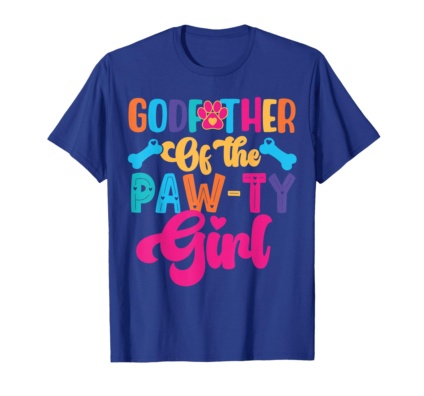 Godfather Of The Birthday Girl Dog Paw Family Matching Party T-Shirt