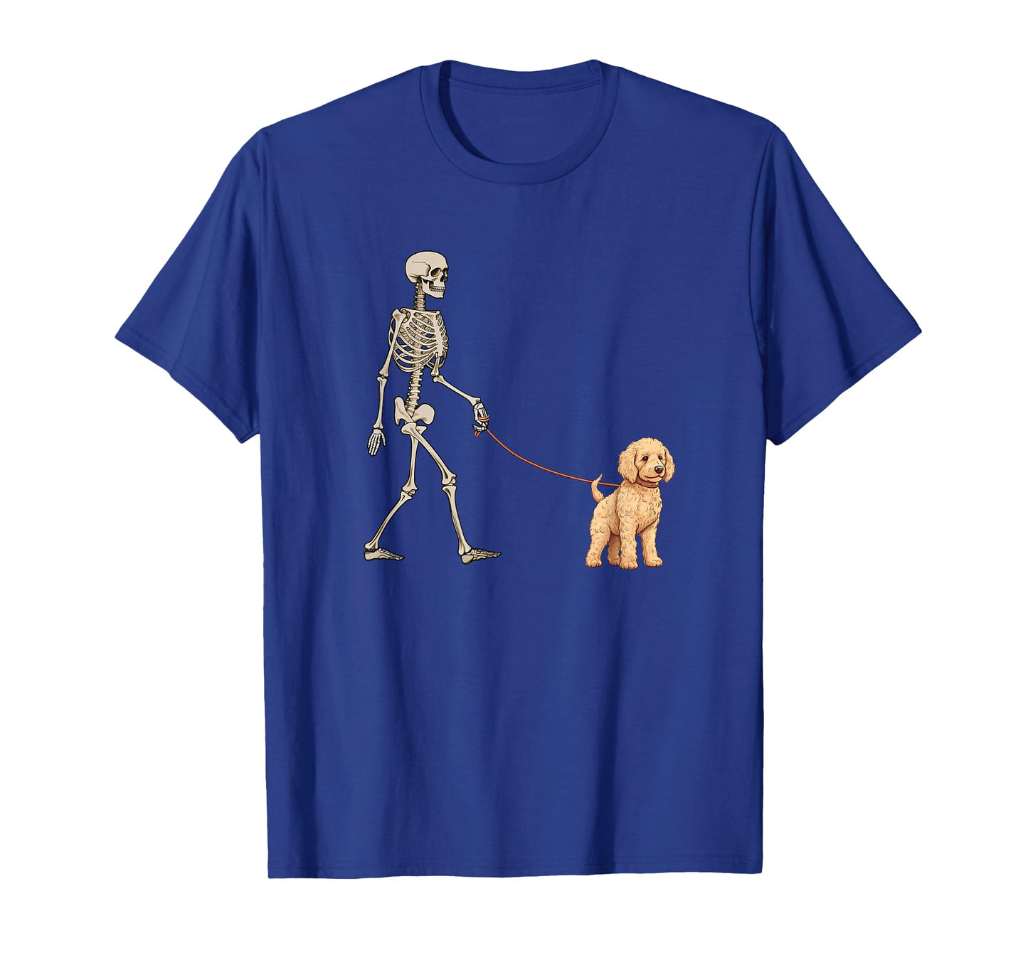 Funny Goldendoodle Skeleton Dog Walking Halloween Dog T-Shirt