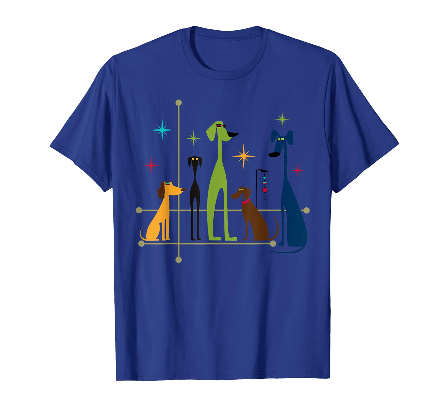 Retro Mid-Century Modern Dogs 50s 60s Style T-Shirt