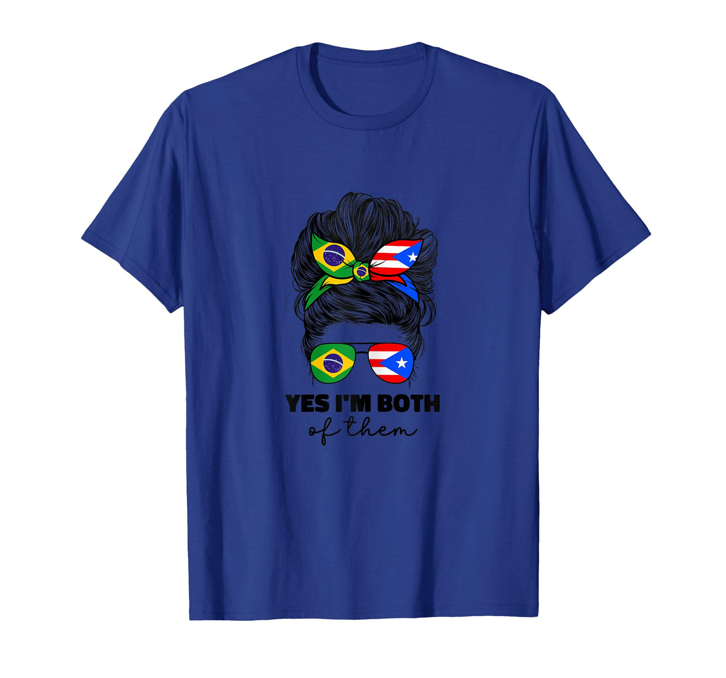 Half Brazilian And Puerto Rican Rico Brazil Flag Girl Women T-Shirt